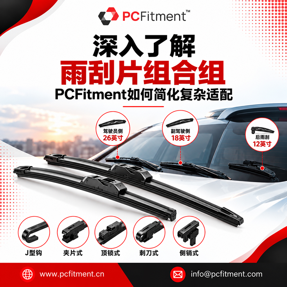 PCFitment 中的雨刮片组合件适配映射界面